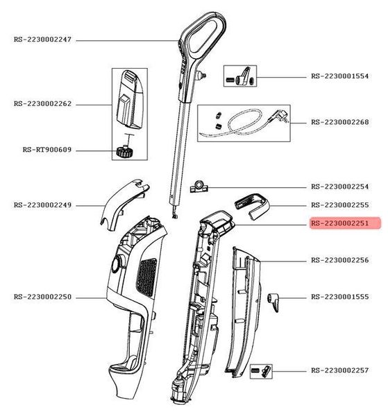 Корпус / корпусная часть моющего clean & steam пылесоса Rowenta RY7731WH RS-2230002251 фото 2