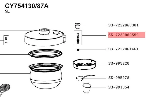 Шток запобіжного клапана мультиварки Tefal CE753856 SS-7222060559 фото 3