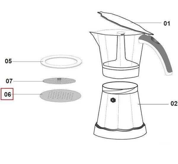 Фильтр сито бойлера гейзерной кофеварки Delonghi EMK2J 5513200189 фото 2